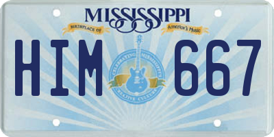 MS license plate HIM667