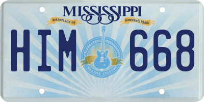MS license plate HIM668