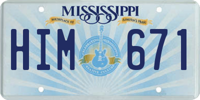 MS license plate HIM671