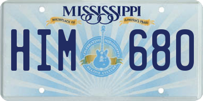 MS license plate HIM680