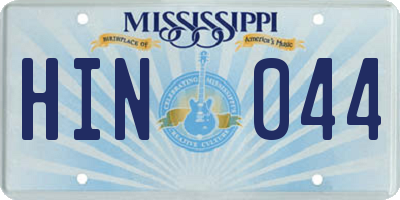 MS license plate HIN044