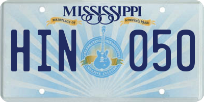 MS license plate HIN050