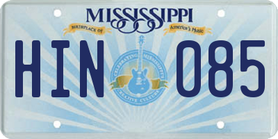 MS license plate HIN085