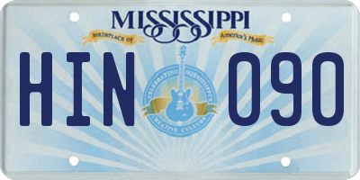 MS license plate HIN090