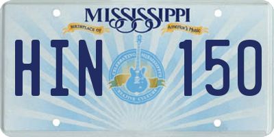 MS license plate HIN150