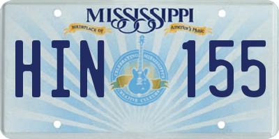 MS license plate HIN155
