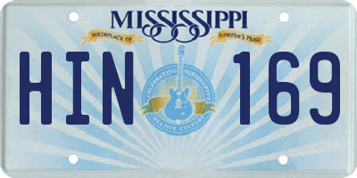 MS license plate HIN169