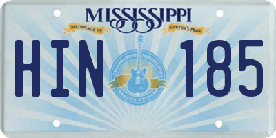 MS license plate HIN185