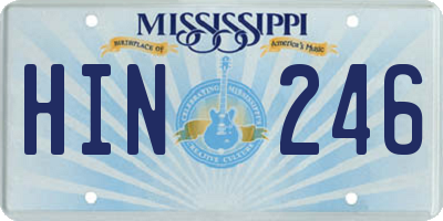 MS license plate HIN246