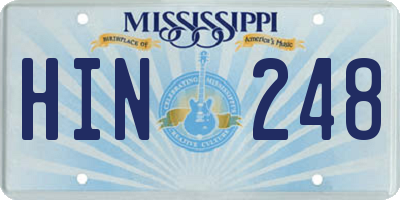 MS license plate HIN248
