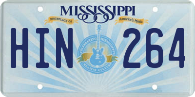 MS license plate HIN264