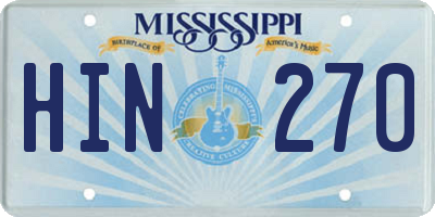 MS license plate HIN270