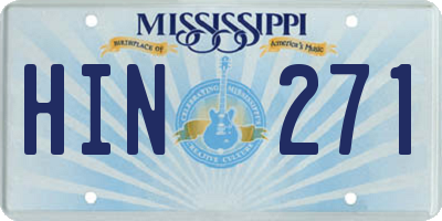 MS license plate HIN271