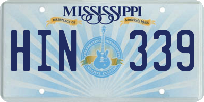 MS license plate HIN339