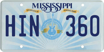 MS license plate HIN360