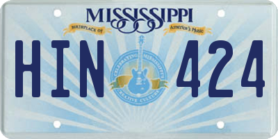 MS license plate HIN424