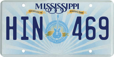 MS license plate HIN469