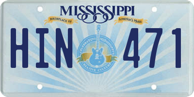 MS license plate HIN471