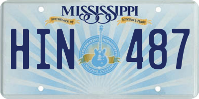 MS license plate HIN487