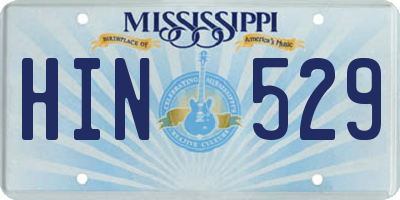 MS license plate HIN529