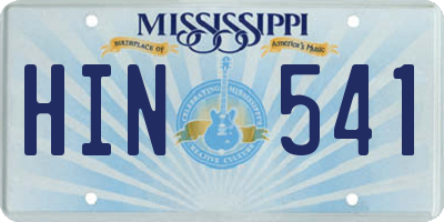 MS license plate HIN541