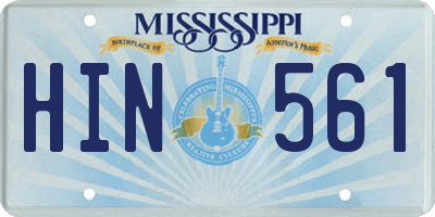 MS license plate HIN561