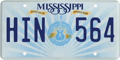 MS license plate HIN564