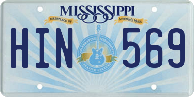 MS license plate HIN569