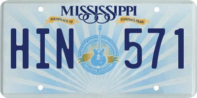 MS license plate HIN571