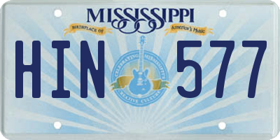 MS license plate HIN577