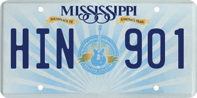 MS license plate HIN901