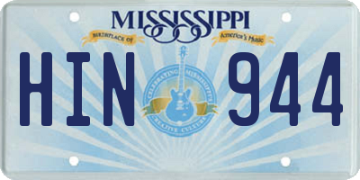 MS license plate HIN944