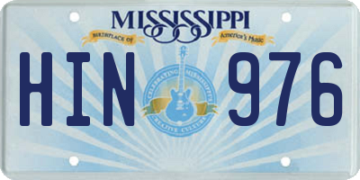 MS license plate HIN976