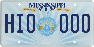 MS license plate HIO000