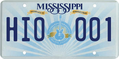 MS license plate HIO001