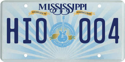 MS license plate HIO004
