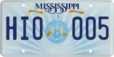 MS license plate HIO005