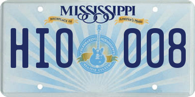 MS license plate HIO008