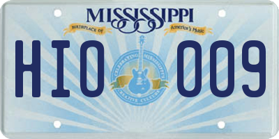 MS license plate HIO009