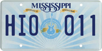 MS license plate HIO011