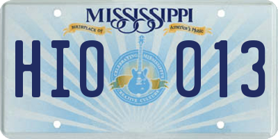 MS license plate HIO013