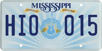 MS license plate HIO015