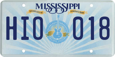 MS license plate HIO018
