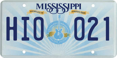 MS license plate HIO021