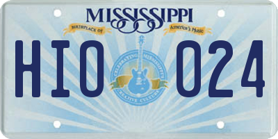MS license plate HIO024