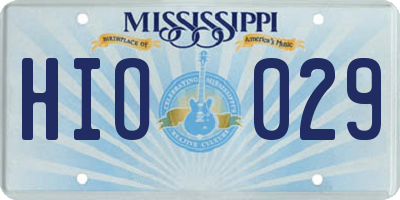 MS license plate HIO029