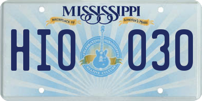 MS license plate HIO030