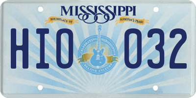 MS license plate HIO032