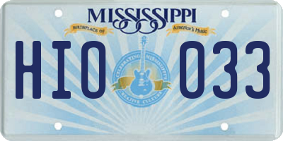 MS license plate HIO033