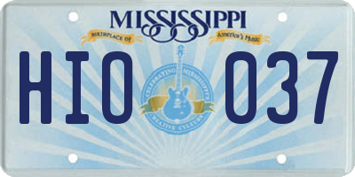 MS license plate HIO037
